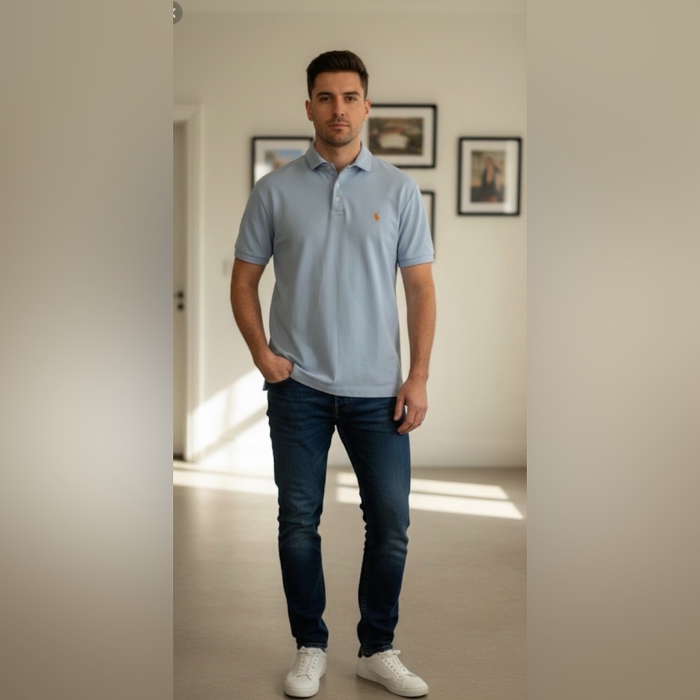 Ralph Lauren Men's Sky Blue Polo Shirt #summer
